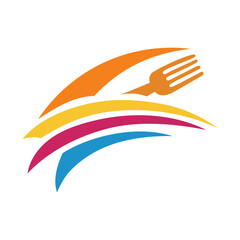 Food plate icon. Healthy meal symbol. Restaurant dish Vector. Culinary eating element.