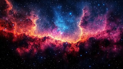 Fototapeta premium Colorful celestial nebulae with countless stars.