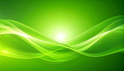 Obraz premium Abstract vibrant green wave design