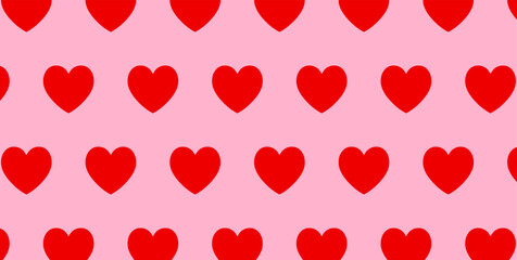 Simple heart shape seamless pattern in diagonal arrangement. Love and romantic theme background vector wallpaper.
