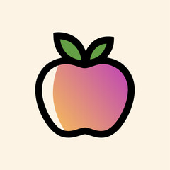 Delicious Apple Icon: A vibrant, stylized depiction of a fresh, juicy apple, rendered in a contemporary, graphic style. This image perfectly symbolizes health, nature, and wholesome goodness.
