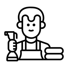 cleaning Line Icon