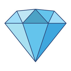Fototapeta premium Diamond isolated on white background vector illustration. Flat vector design. Jewelry, gem, luxury and rich symbol. Blue diamond symbol. Jewelry shop sign. Jewelry logo design.