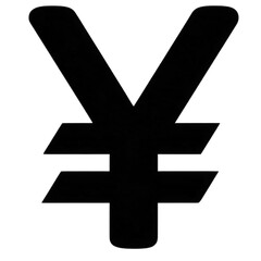 Obraz premium Yen Symbol Black Icon on White Background - Currency Sign, Money, Finance, and Banking