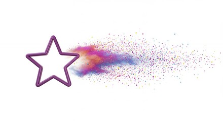 Obraz premium Abstract star with colorful dust particles