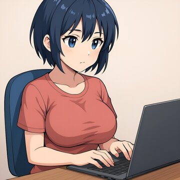 girl with laptop