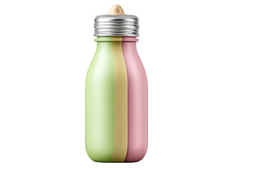 Pastel Color Block Bottle with Light Bulb Top Isolated on White