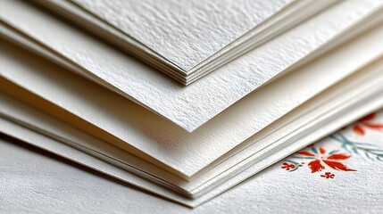 Close-up view of stacked white paper sheets.