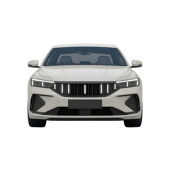 Fototapeta premium White car isolated on transparent white background 