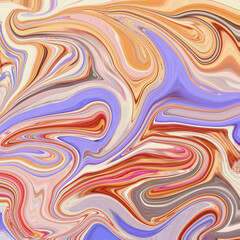 Vibrant abstract swirl of warm orange, violet, red, and beige tones. Fluid marble pattern ideal for backgrounds, art prints, and modern design. Colorful, vibrant, abstract art.