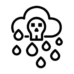 acid rain Line Icon