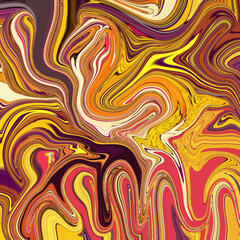 Vibrant abstract swirl in fiery red, orange, and yellow tones. Energetic and intense composition, perfect for backgrounds or creative art designs. Abstract, Art, Texture, Energy, Color
