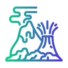 volcano Line Gradient Icon
