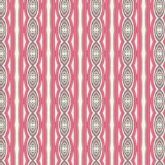 Seamless pink geometric pattern with tribal and abstract symmetry. Ideal for textiles, wallpapers, or digital backdrops. Pattern, seamless, abstract, symmetry, tribal.