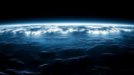 Fototapeta premium A view of a planet's atmosphere from space.