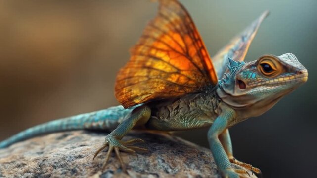 Vibrant Draco Lizard with Magnificent Wings