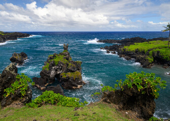 Tropical paradise on the island of Maui, Hawaii. Wai'anapanapa State Park. 