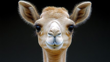 Obraz premium Close-up portrait of a young camel.