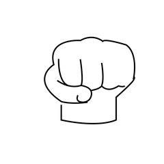 hands clenched silhouette icon design template	