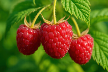 Ripe Red Raspberries Photo