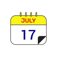 17 july calendar icon vector illustration design