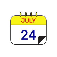 24 july calendar icon vector illustration design