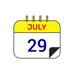 29 july calendar icon vector illustration design