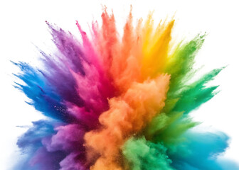 Fototapeta premium A vibrant explosion of rainbow colored powder against a dark background creating a dynamic effect
