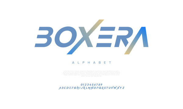 Futuristic display font with gradient style, perfect for sports, tech, and gaming designs