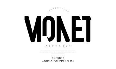 Bold modern sans-serif with geometric shapes, ideal for logos, posters, and contemporary branding