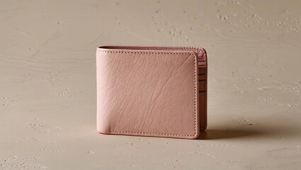 Light pink wallet with a minimalist design.