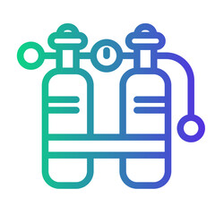 scuba Line Gradient Icon