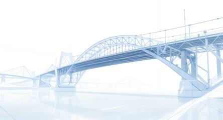 Architectural Bridge Design Engineering Blueprint Modern Infrastructure Steel Structure 3D