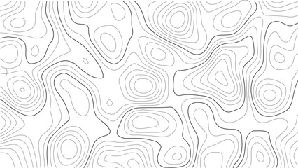 Topography line map featuring abstract terrain contours and smooth elevation grid in white vector style for wilderness prints and nature-themed graphics