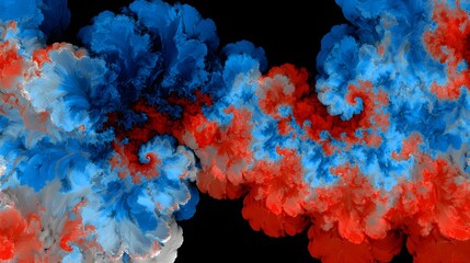 Fototapeta premium A swirling, abstract design of red and blue colors.