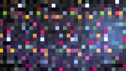 A colorful light wallpaper that is lit up and has a multicolour with squares pixel style