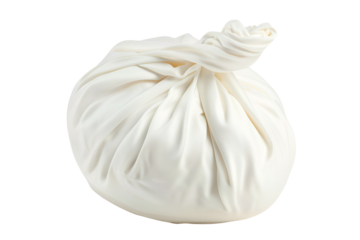 Creamy white cloth bunched in a knot