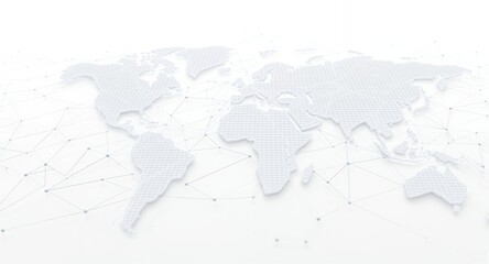 Fototapeta premium Global Network Connection World Map Digital Technology Abstract Background