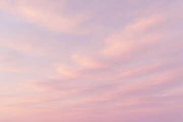 Fototapeta premium Dreamy pastel sky with soft cloud formations creating serene and peaceful atmospheric background in gentle color palette