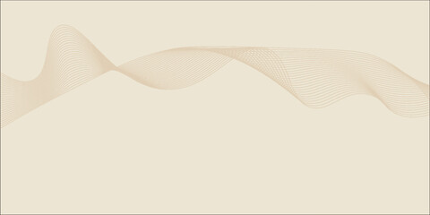 Abstract background with lines and waves. Web banner size. Element for design. Vector background for brochure, booklet, flyer, poster. Brown and beige gradient. Coffee, cafe