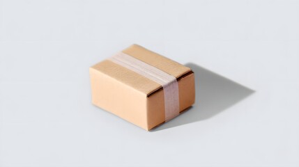 Obraz premium A light beige cardboard box with pale ribbon.