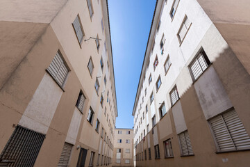 Buildings in a popular housing complex on the outskirts of Sao Paulo, Brazil