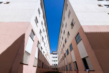 Buildings in a popular housing complex on the outskirts of Sao Paulo, Brazil