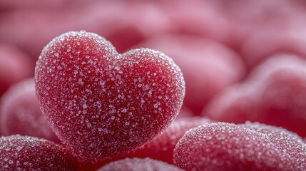 Close-up of a sugared heart-shaped candy.
