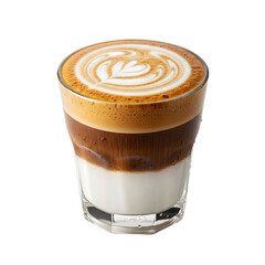 Layered Coffee Drink with Latte Art.