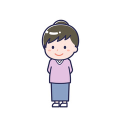 Obraz premium 私服の大人／ななめ／女性 28