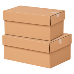 Stacked Cardboard Boxes for Packaging and Shipping Needs isolated on transparent background.