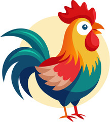 rooster isolated on white
