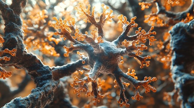 Microscopic Visualization of Neural Network Connections: Intricate Dendritic Branches and Synapses in the Human Brain