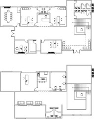 vector sketch illustration silhouette architectural design section view interior plan site plan layout modern simple house 